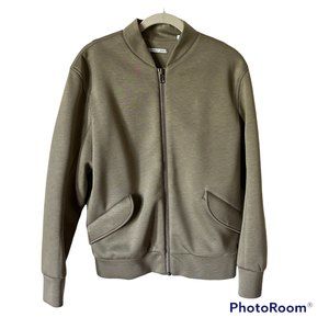 Helmut Lang Mens Bomber Style 100% Modal Zip Up Jacket Made in USA Tan S…